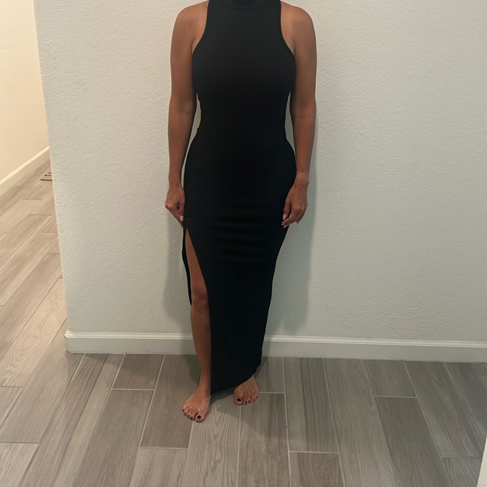 Fore black racer back tank dress
